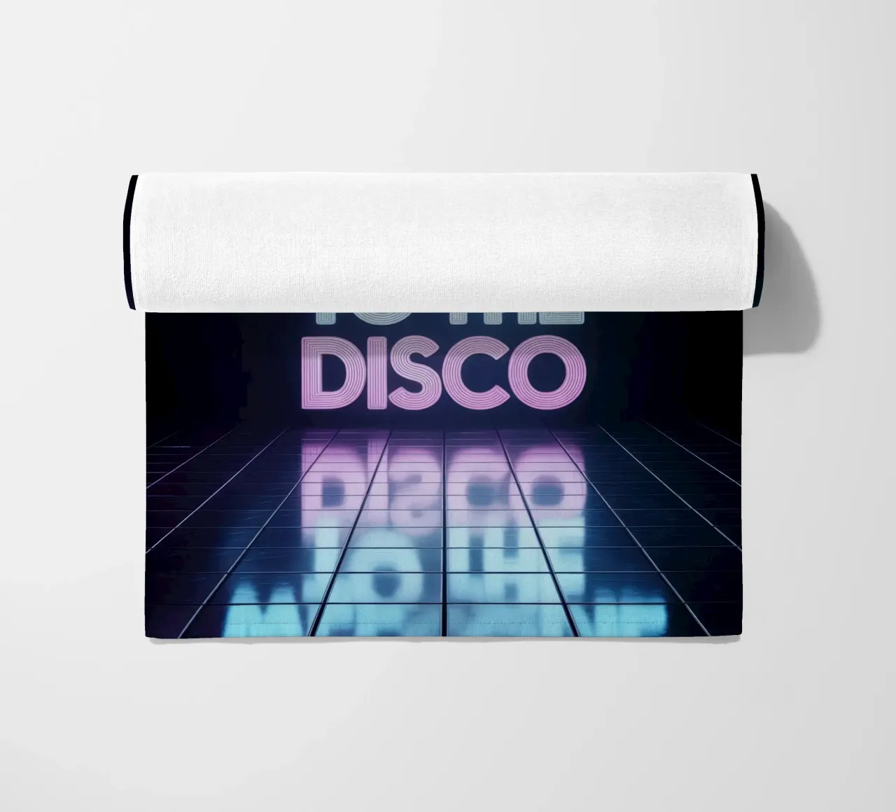 Welcome to the Disco - Poster al neon in stile retrò telo mare da RB-Quotes