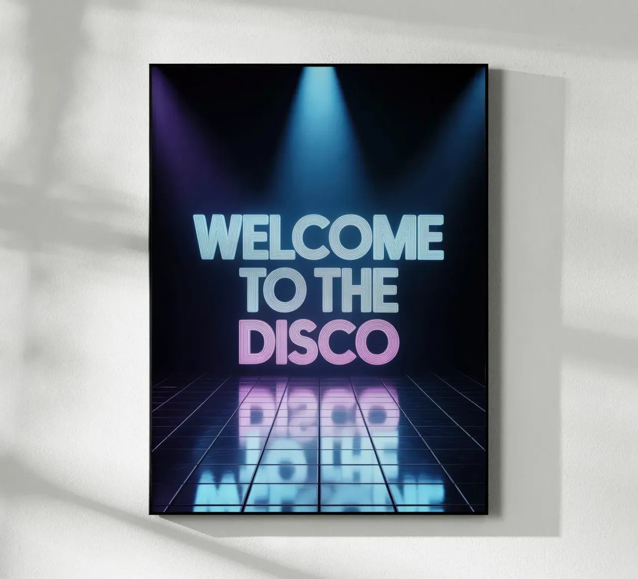 Welcome to the Disco - Poster al neon in stile retrò plexiglass da RB-Quotes