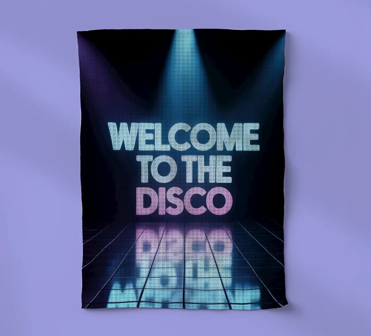 Welcome to the Disco - Poster al neon in stile retrò canovaccio da cucina da RB-Quotes