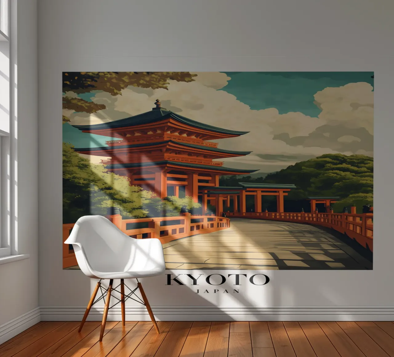 Kyoto Pagode Kunstdruck - Japanischer Tempel & Torii Fototapete von homdeco
