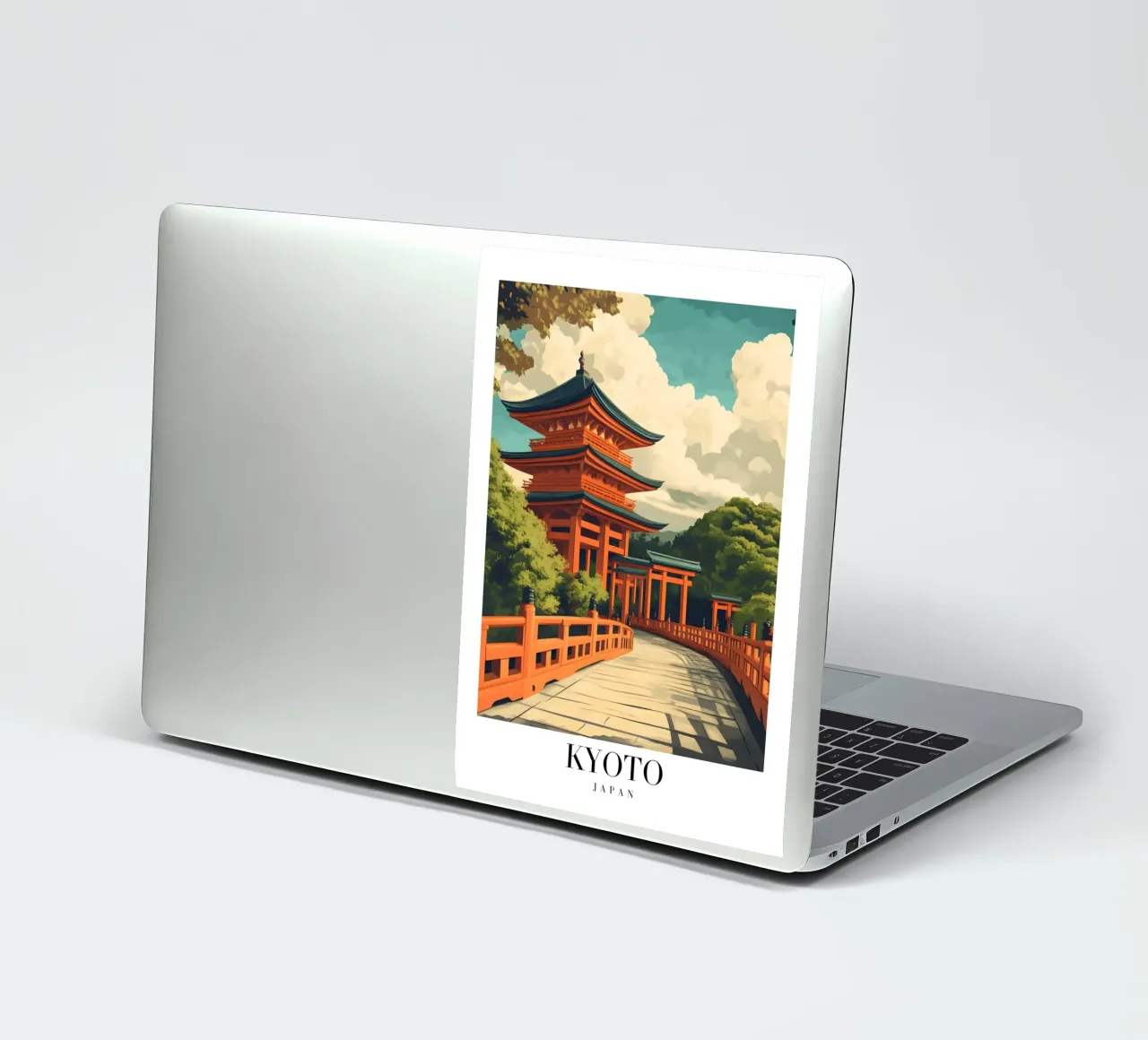 Kyoto Pagoda Art Print - Japanese Temple & Torii sticker by homdeco