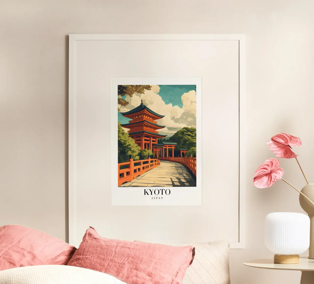Impression d'art Kyoto Pagoda - Temple japonais et Torii poster de homdeco