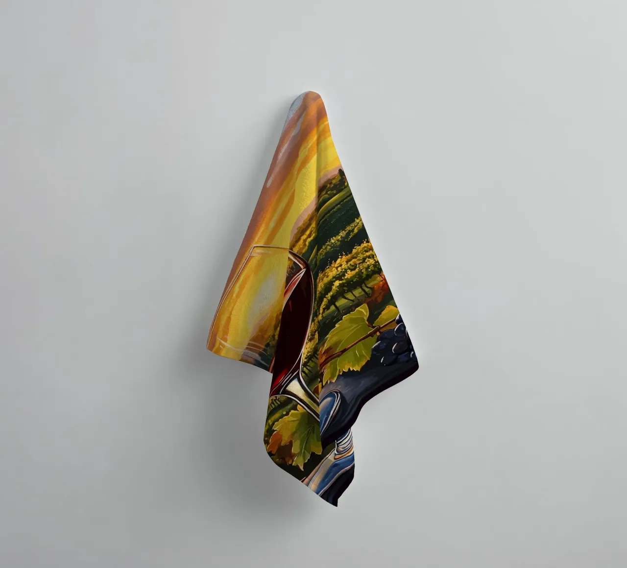Red wine at sunset in the vines towel by pixelbull - medieval art and more