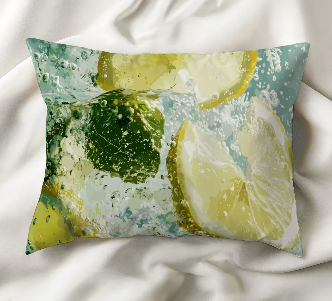 Refreshing lemons in sparkling water decorative cushion by pixelbull - medieval art and more
