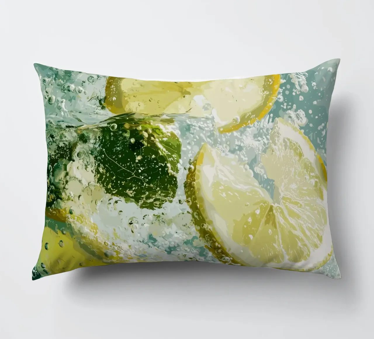 Refreshing lemons in sparkling water decorative cushion by pixelbull - medieval art and more