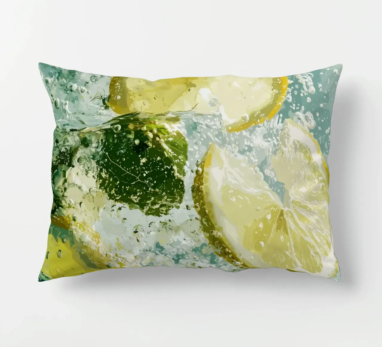 Refreshing lemons in sparkling water decorative cushion by pixelbull - medieval art and more