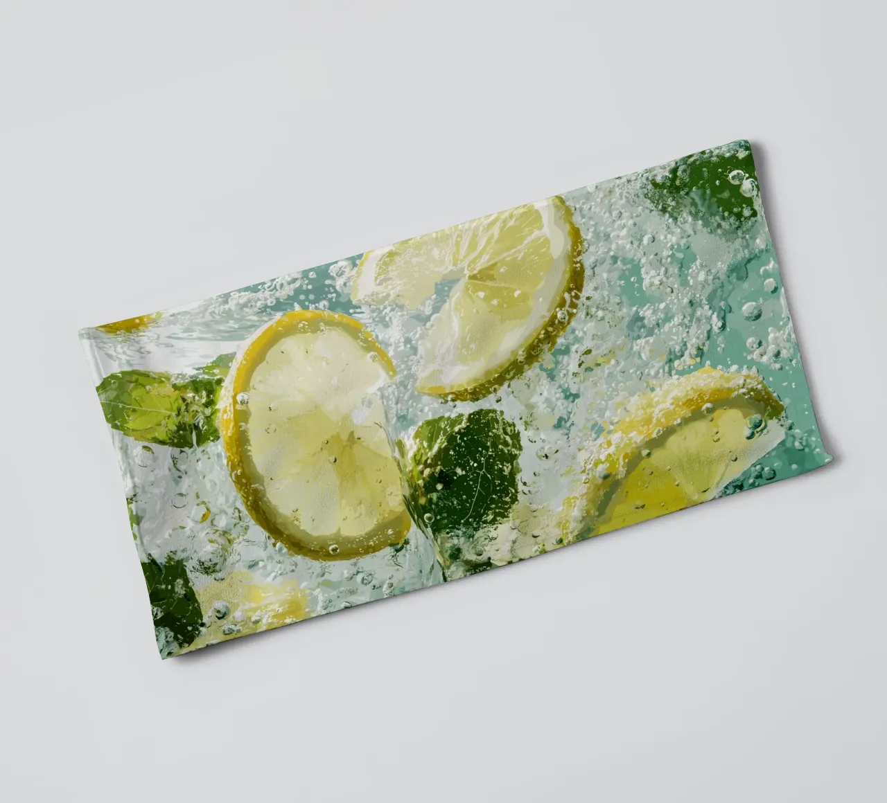 Refreshing lemons in sparkling water towel by pixelbull - medieval art and more