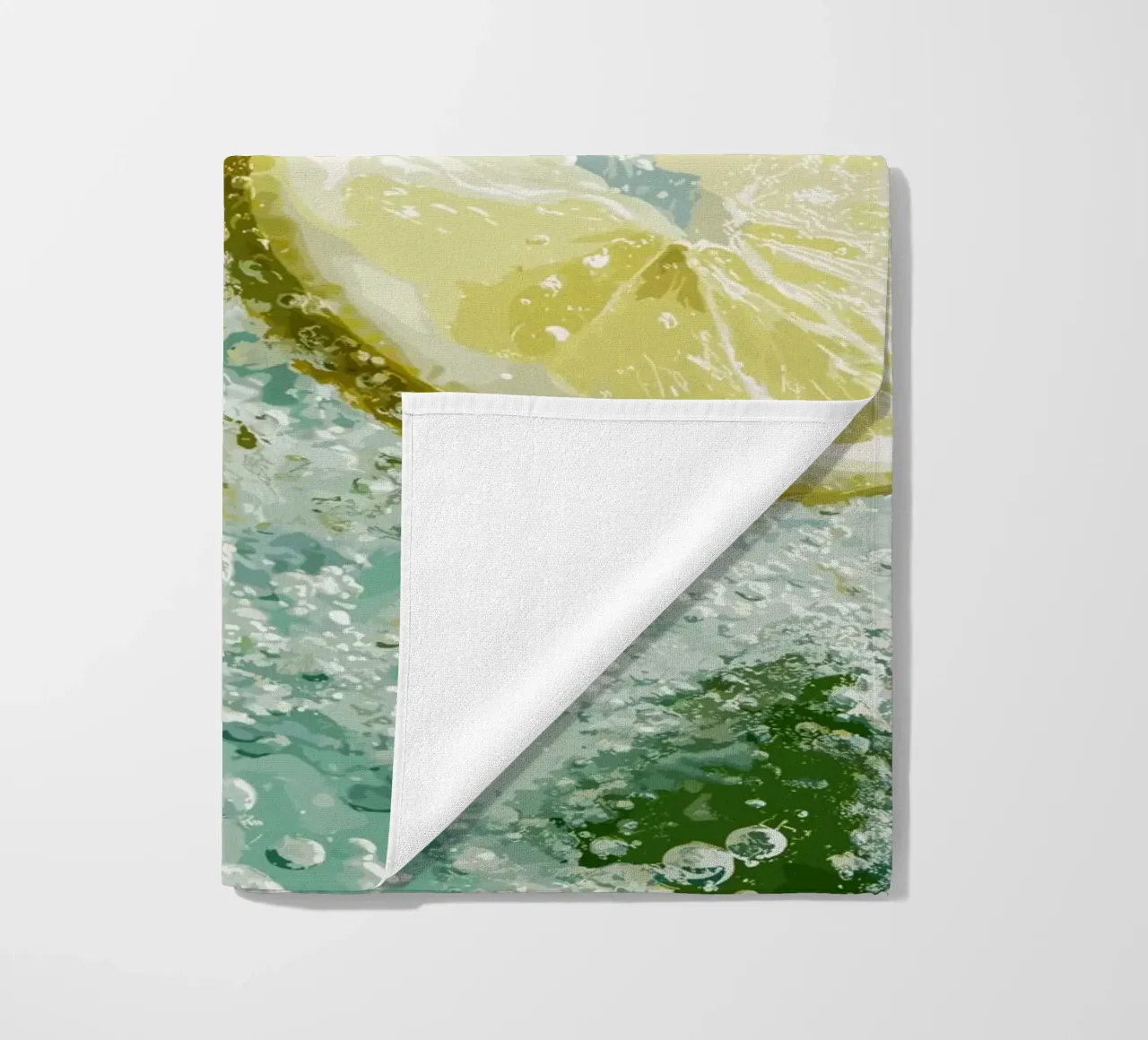 Refreshing lemons in sparkling water beach towel by pixelbull - medieval art and more