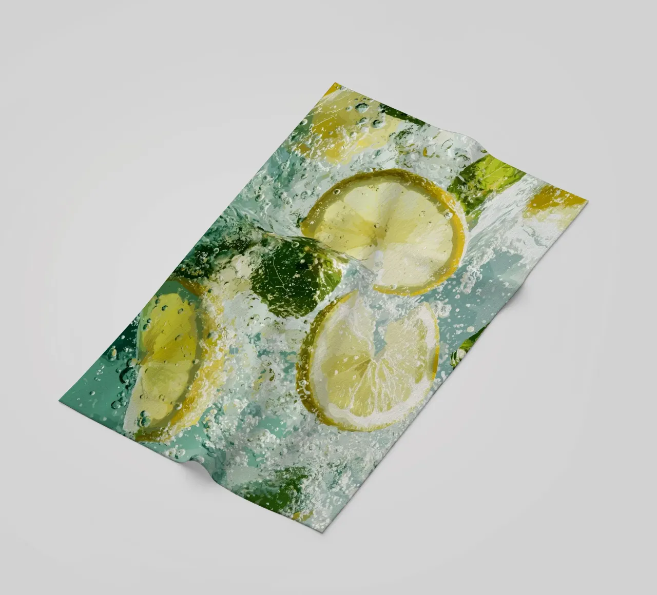 Refreshing lemons in sparkling water beach towel by pixelbull - medieval art and more