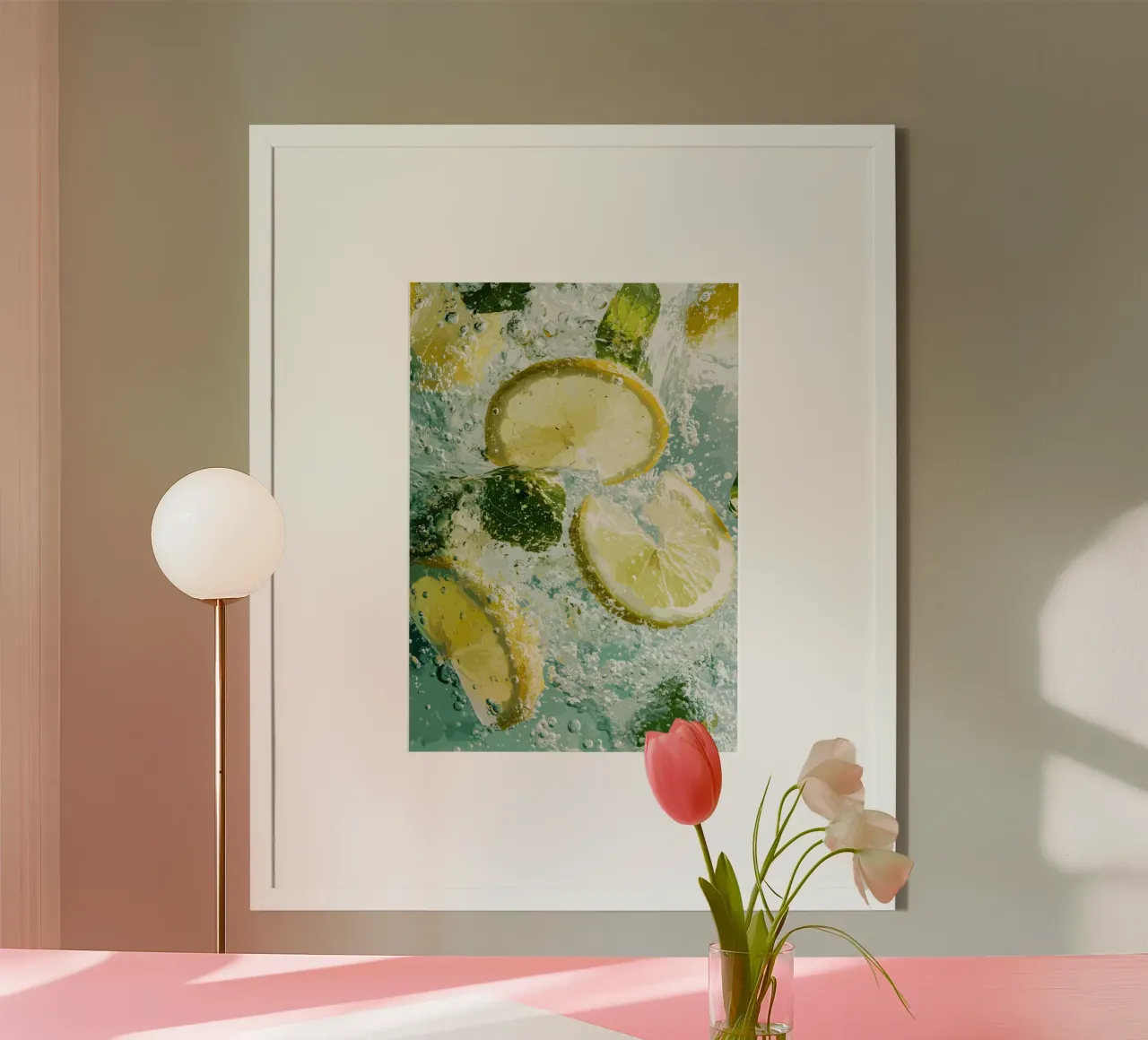 Refreshing lemons in sparkling water hahnemühle by pixelbull - medieval art and more