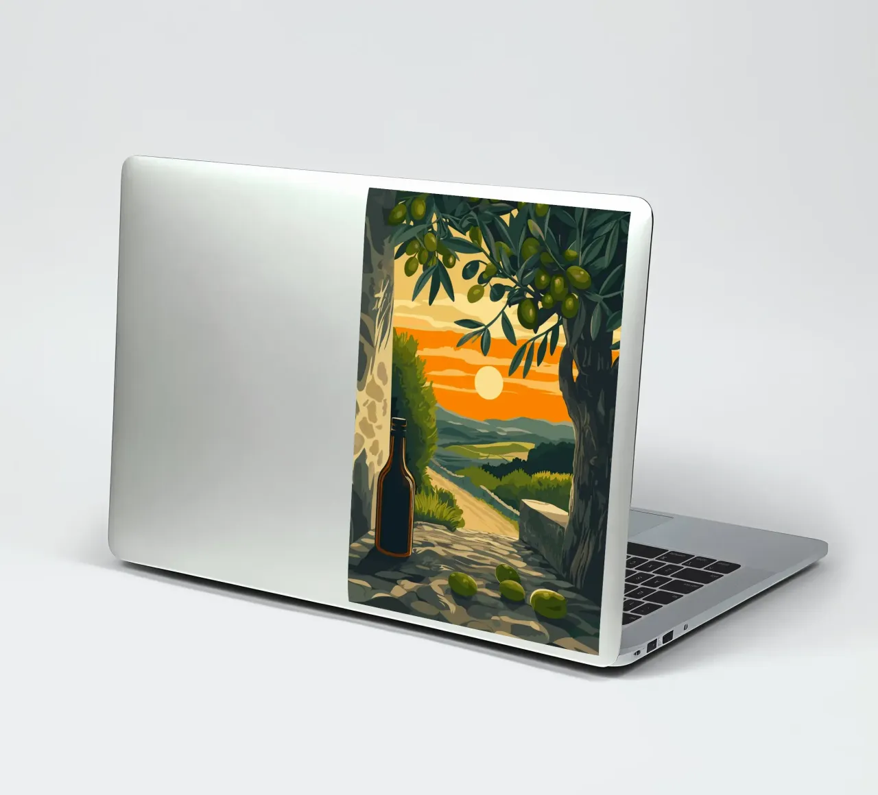 Mittelmeer-Abend mit Olivenzweigen Sticker von pixelbull - medieval art and more