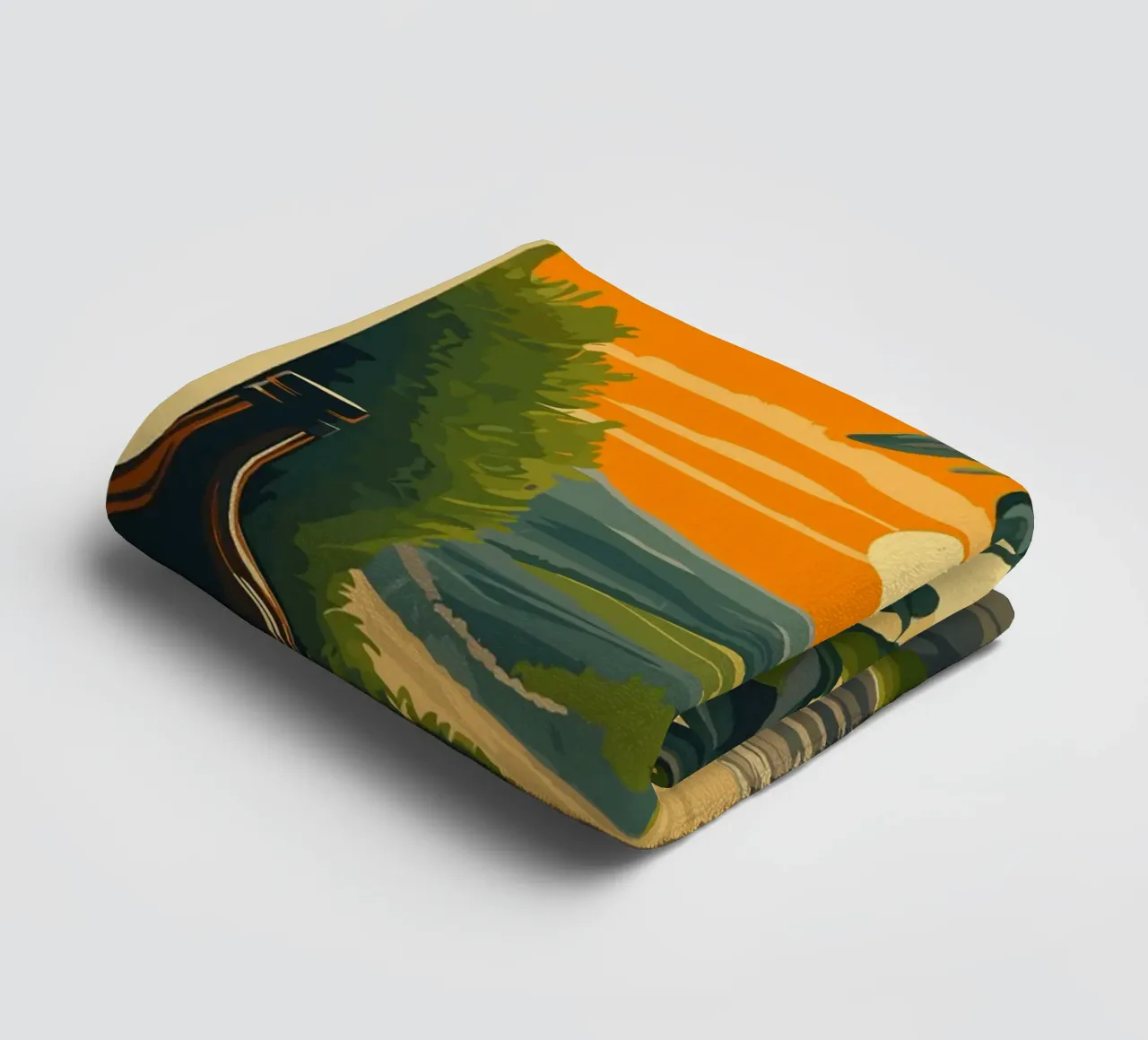 Mittelmeer-Abend mit Olivenzweigen Handtuch von pixelbull - medieval art and more