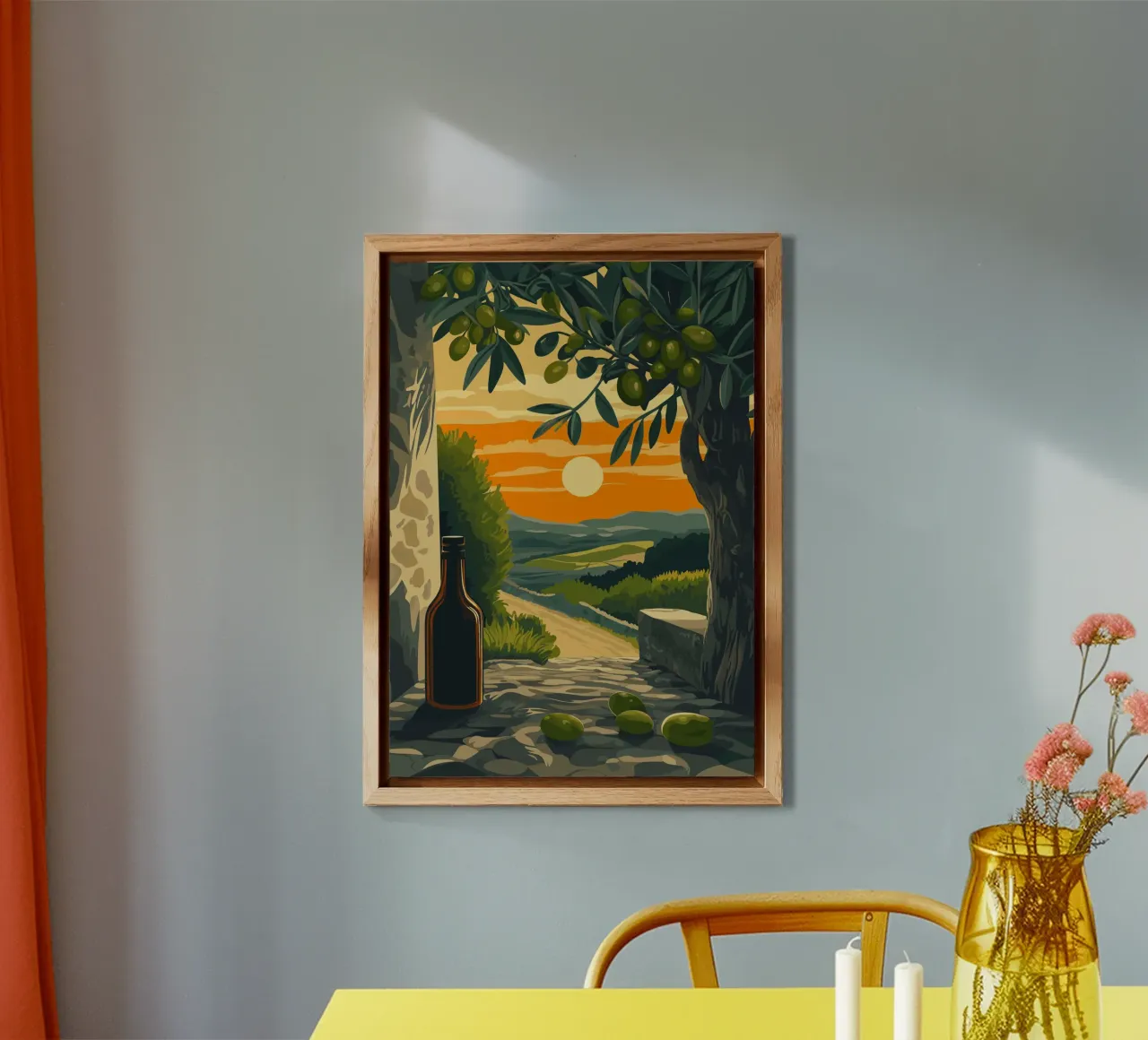 Mittelmeer-Abend mit Olivenzweigen Alu-Dibond von pixelbull - medieval art and more