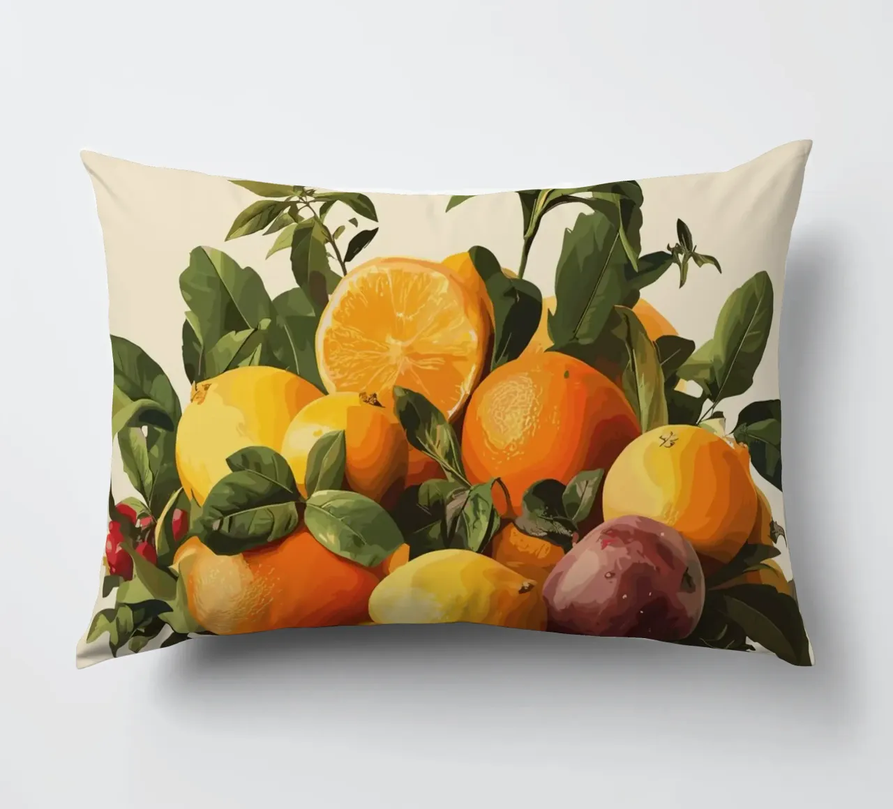 Natura morta con frutta in una ciotola classica cuscino da pixelbull - medieval art and more