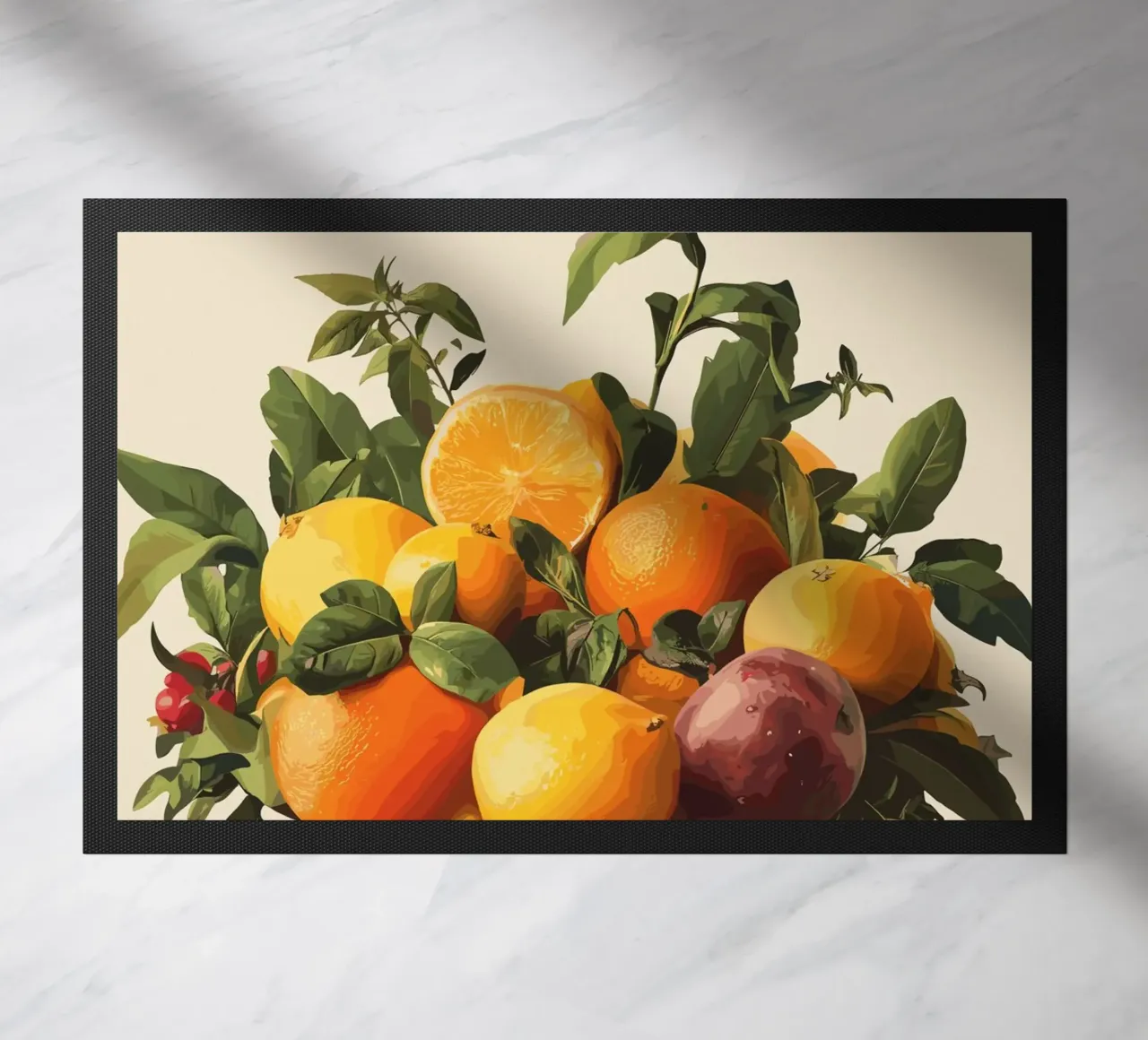 Natura morta con frutta in una ciotola classica zerbino da pixelbull - medieval art and more