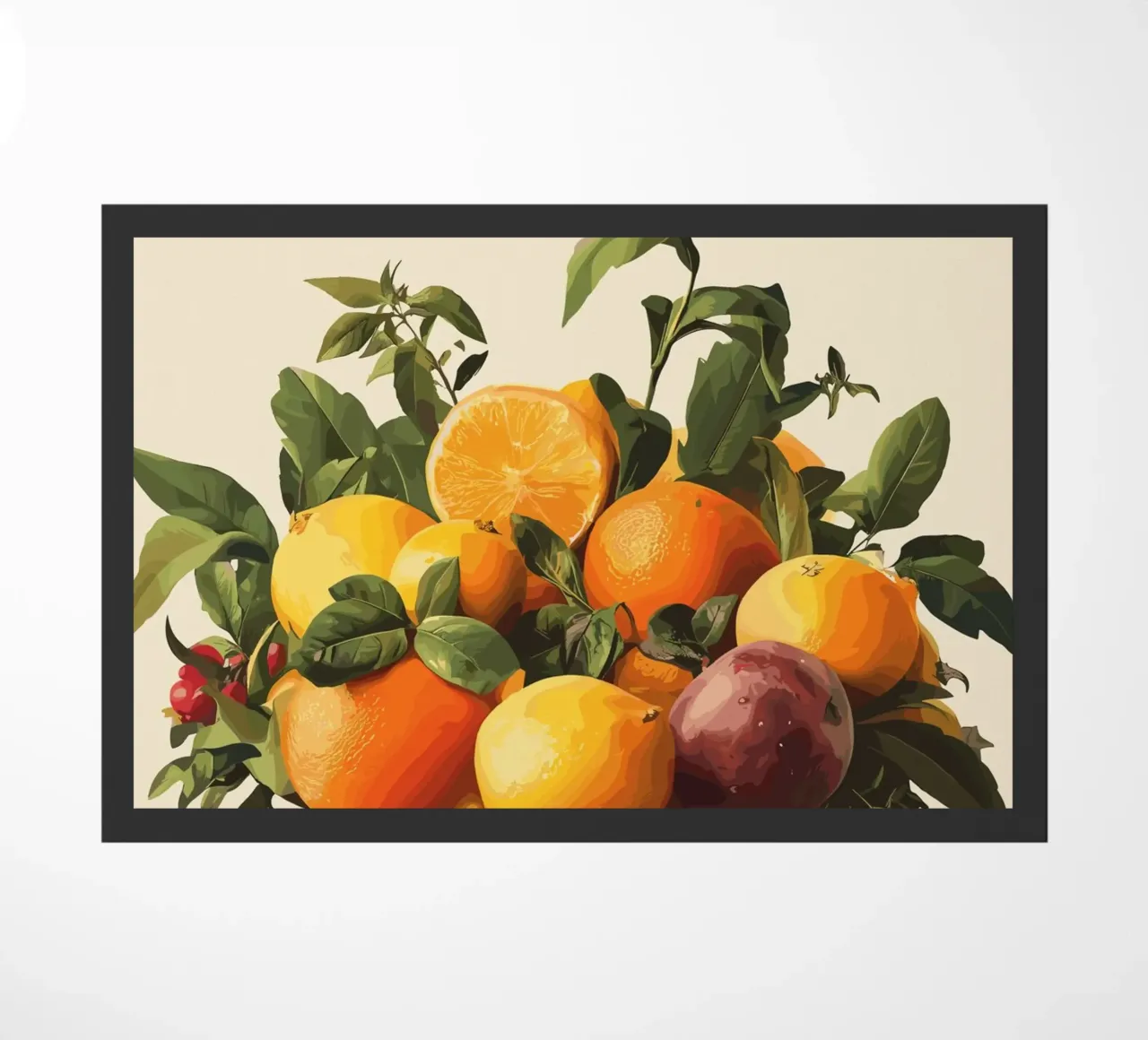 Natura morta con frutta in una ciotola classica zerbino da pixelbull - medieval art and more