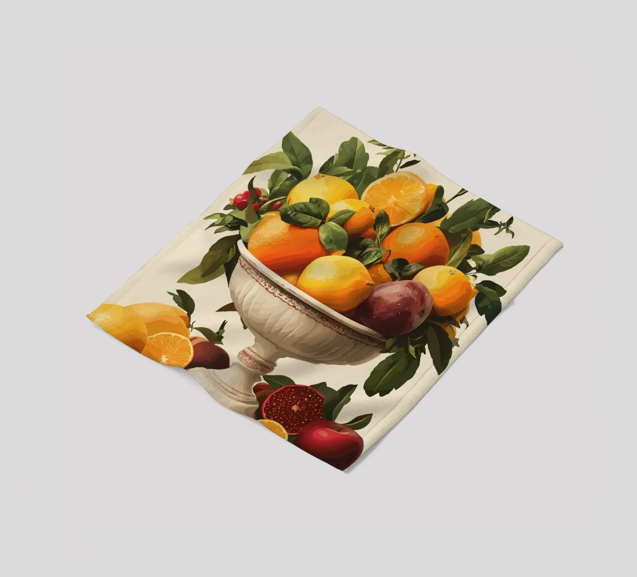Natura morta con frutta in una ciotola classica coperta in pile da pixelbull - medieval art and more