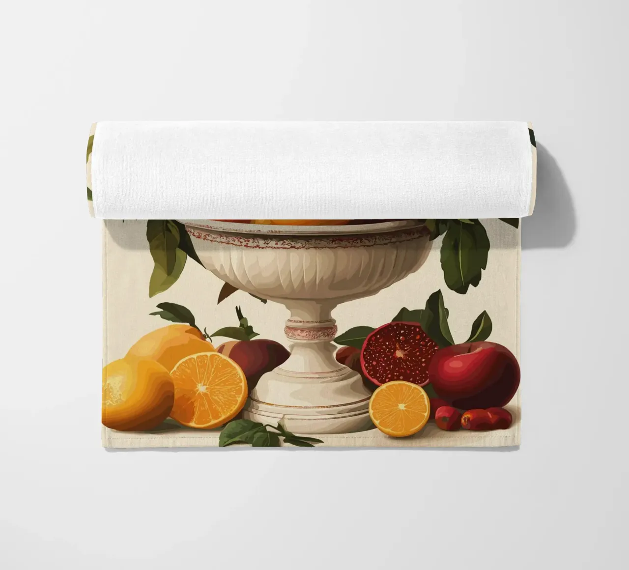 Natura morta con frutta in una ciotola classica telo mare da pixelbull - medieval art and more