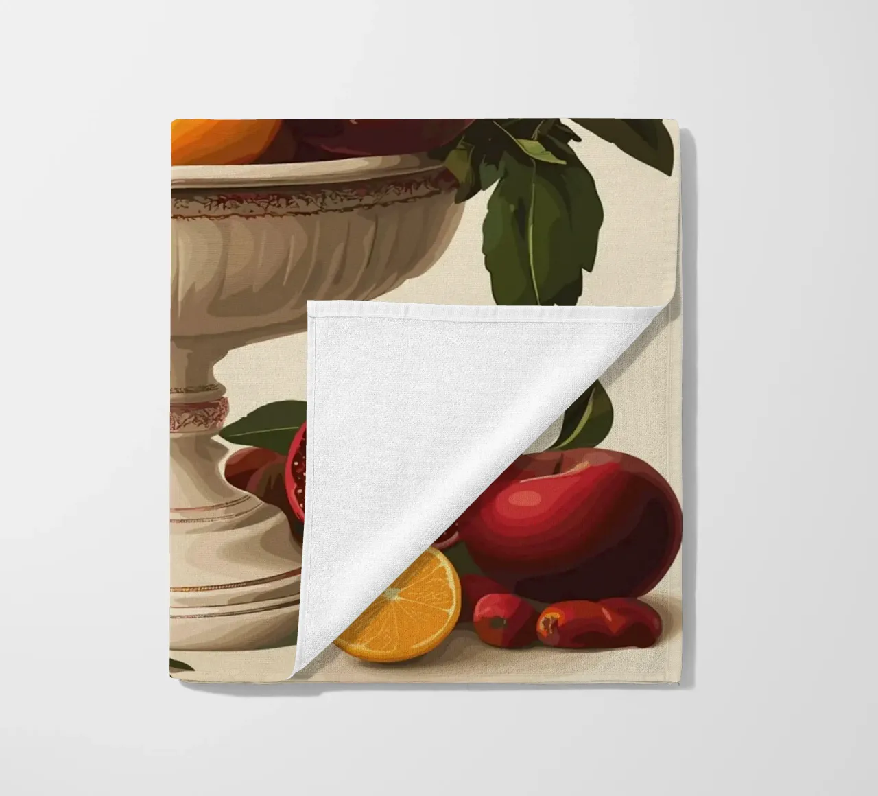 Natura morta con frutta in una ciotola classica telo mare da pixelbull - medieval art and more