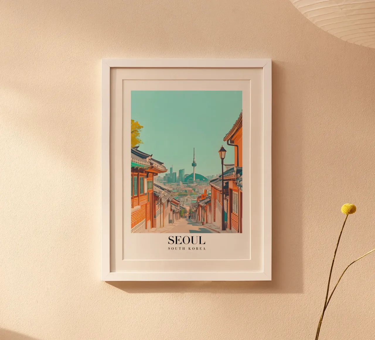 Stampa d'arte della torre di Seoul N - Città coreana tradizionale poster da homdeco