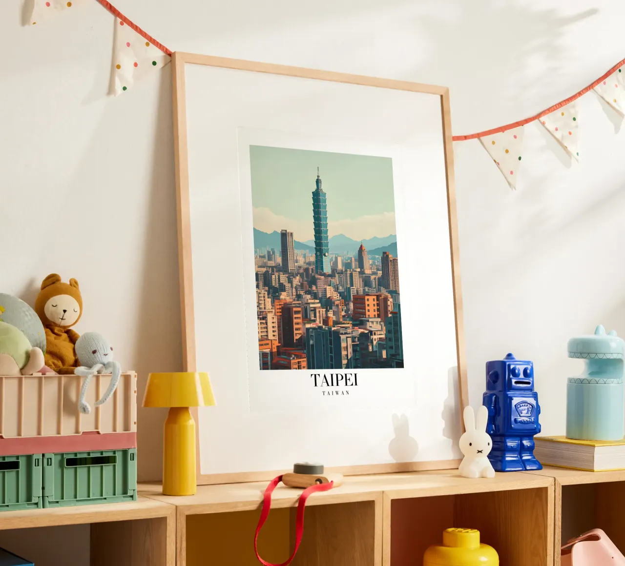 Taipei 101 Skyline Art Print - Taiwan Stadsgezicht poster van homdeco