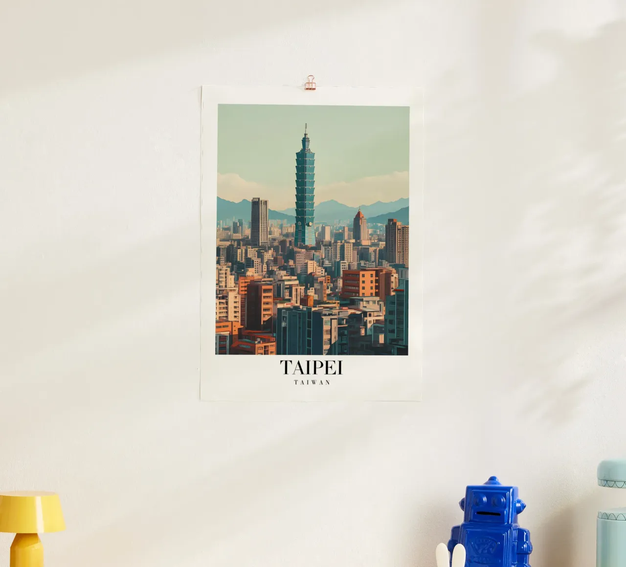 Taipei 101 Skyline Art Print - Taiwan Stadsgezicht poster van homdeco