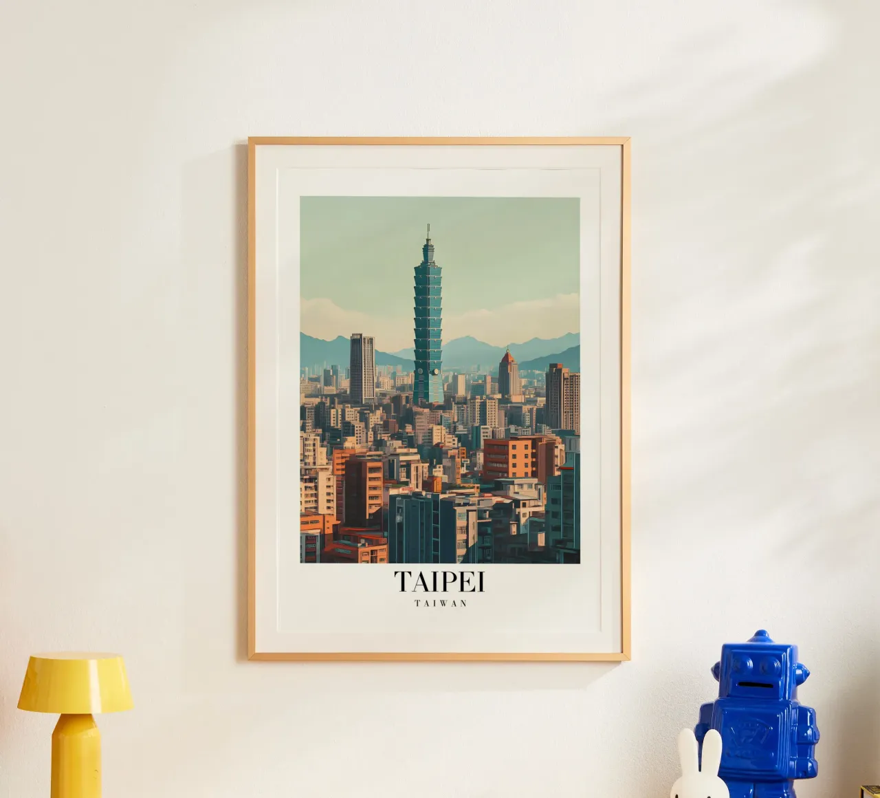 Taipei 101 Skyline Art Print - Taiwan Stadsgezicht poster van homdeco