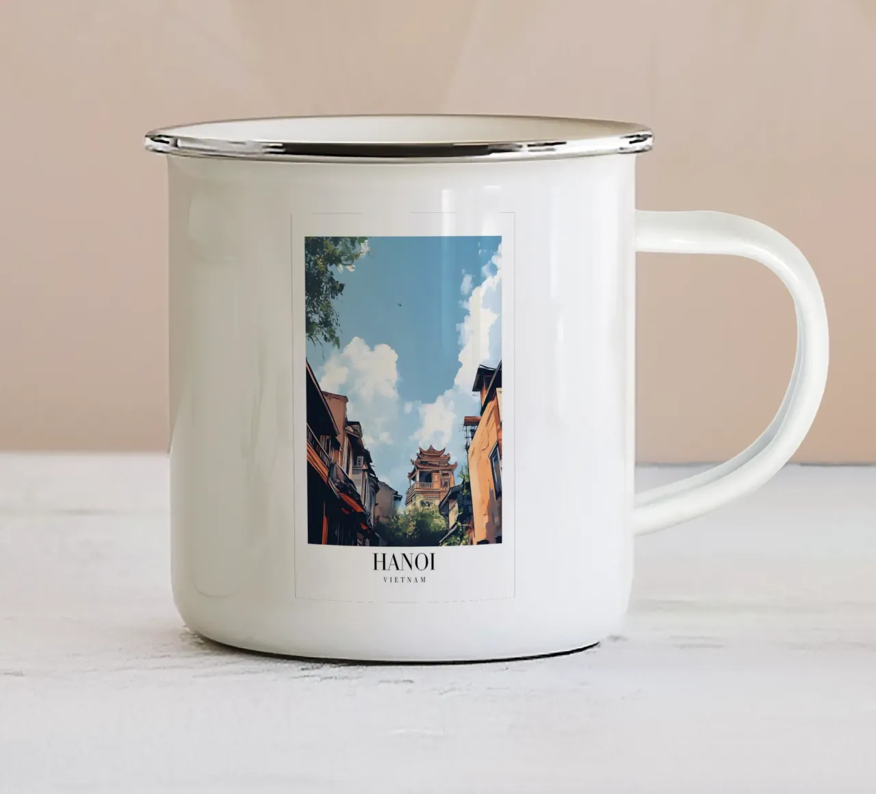 Hanoi Old Quarter Art Print - Vietnamese charme emaille mok van homdeco