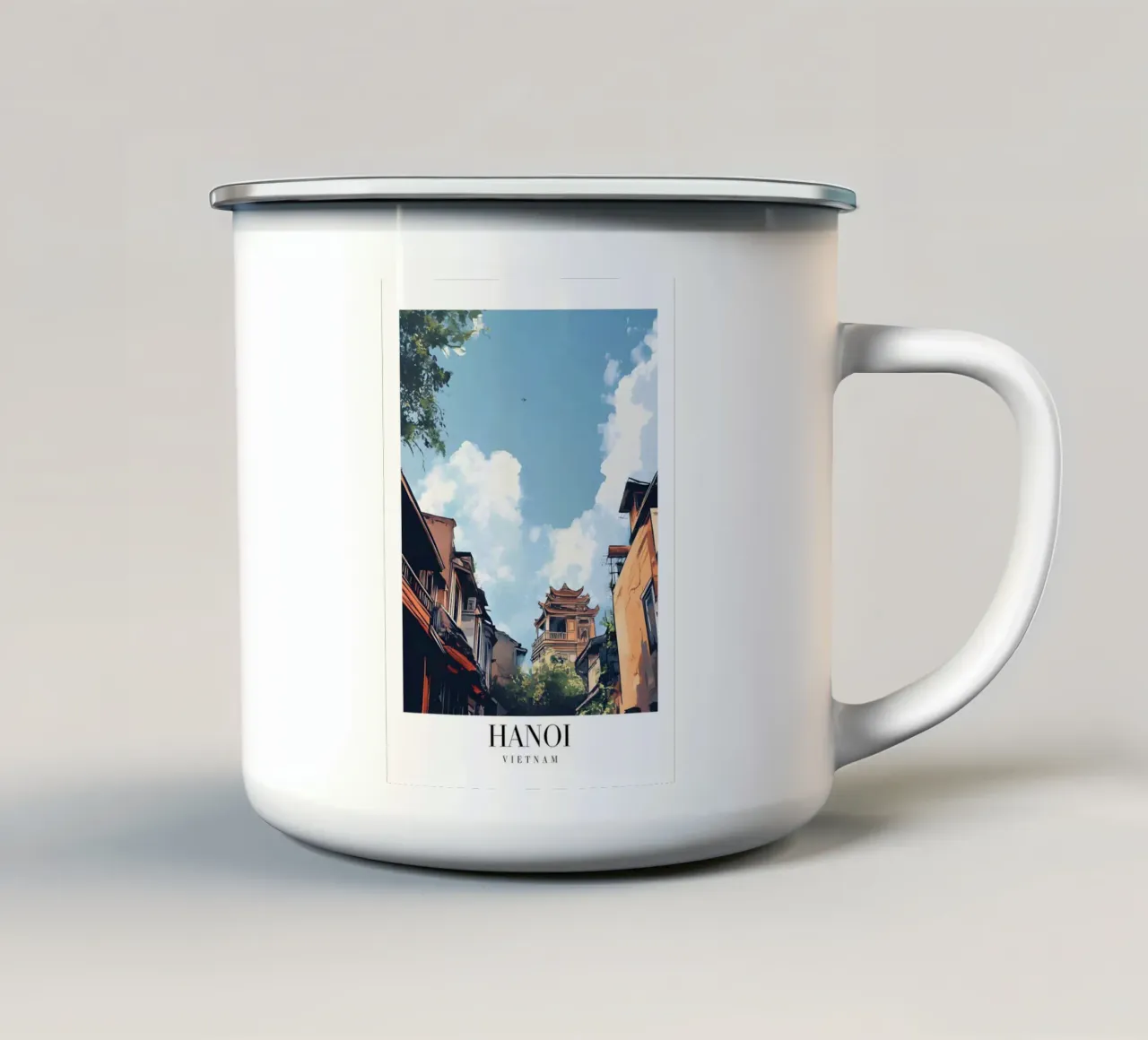 Hanoi Old Quarter Art Print - Vietnamese charme emaille mok van homdeco