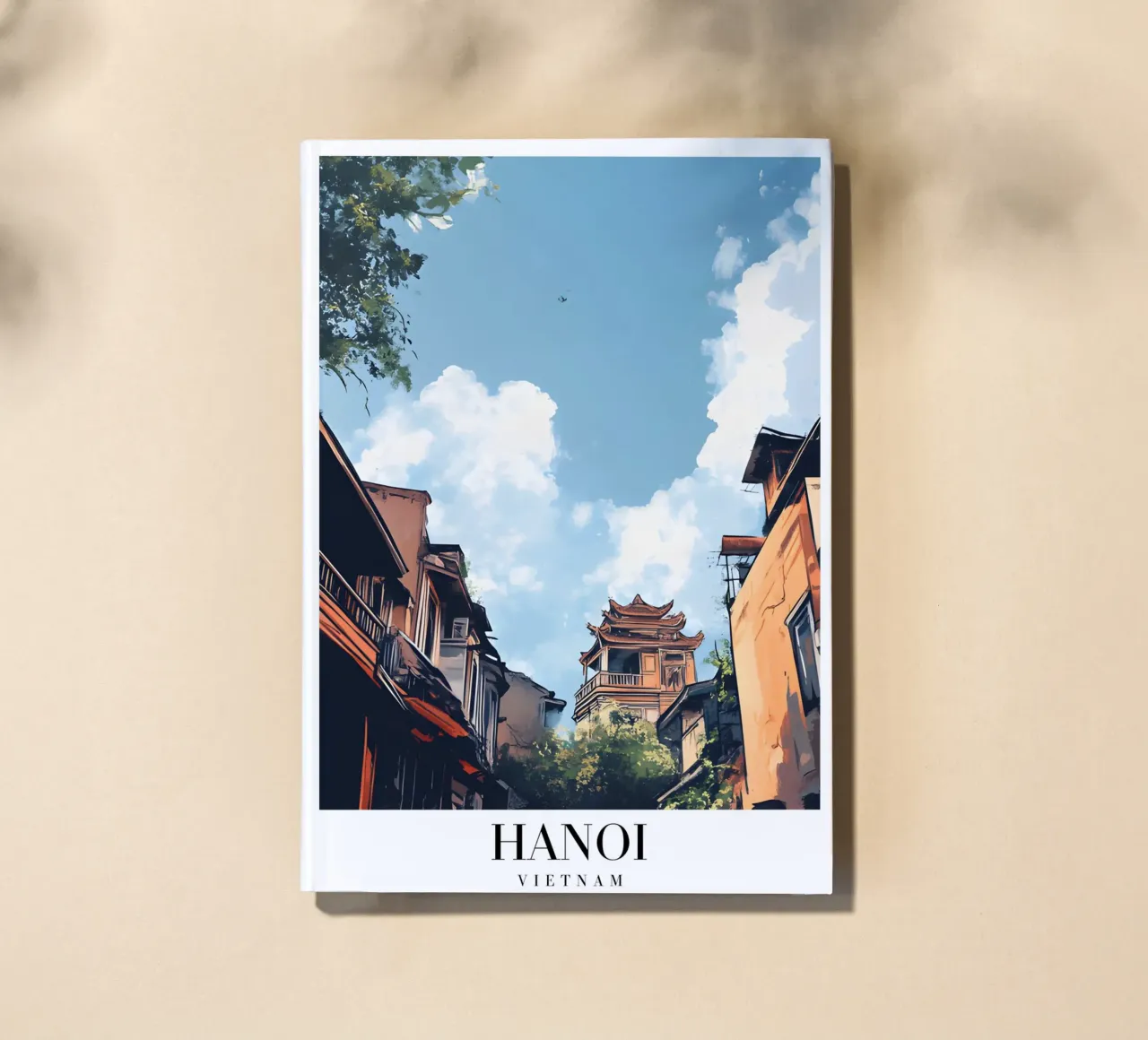 Hanoi Old Quarter Art Print - Vietnamese Charm notebook by homdeco