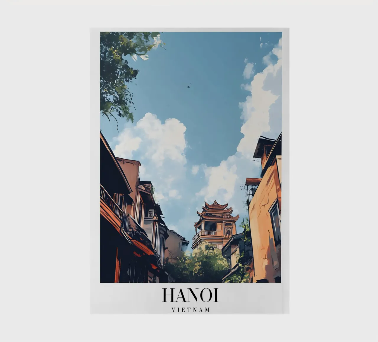 Hanoi Old Quarter Art Print - Vietnamese Charm notebook by homdeco