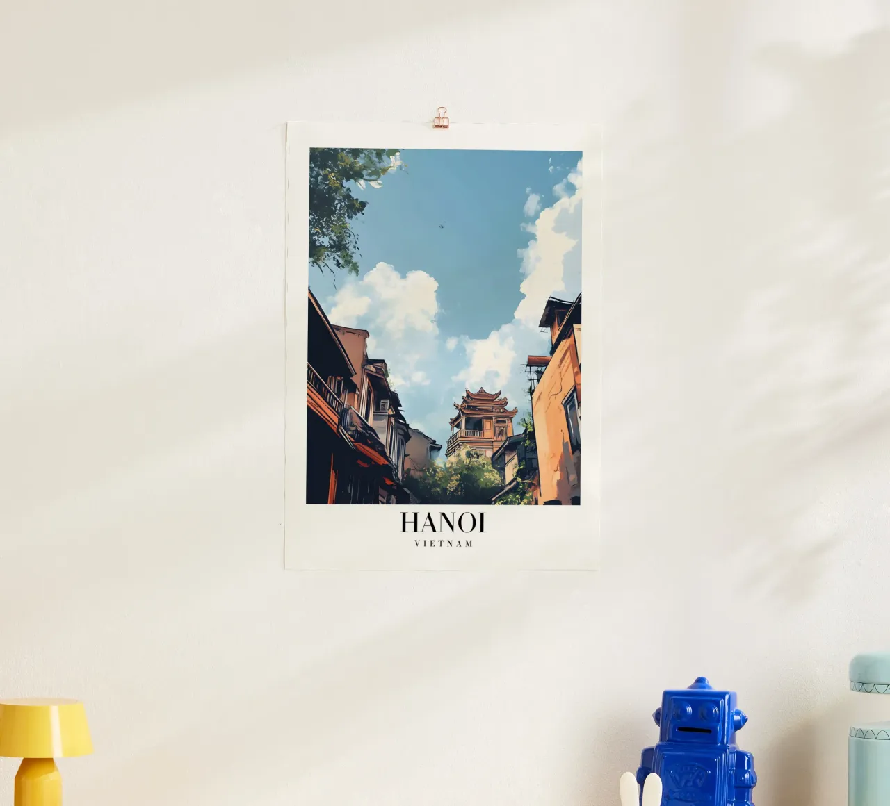 Hanoi Old Quarter Art Print - Vietnamese Charm Poster von homdeco