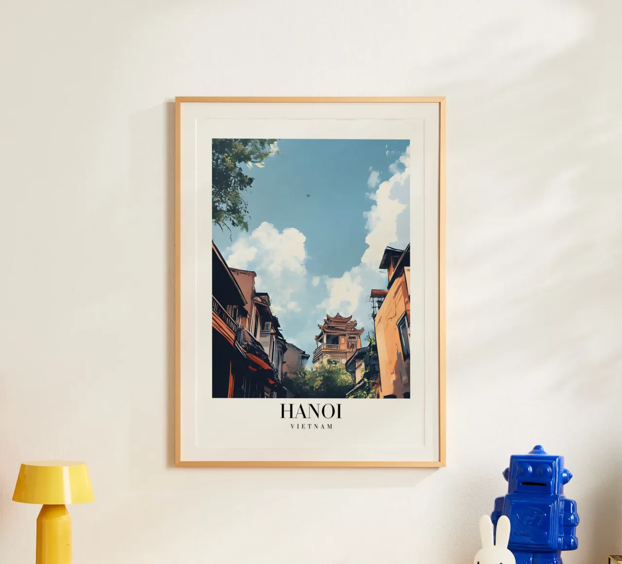 Hanoi Old Quarter Art Print - Vietnamese Charm Poster von homdeco