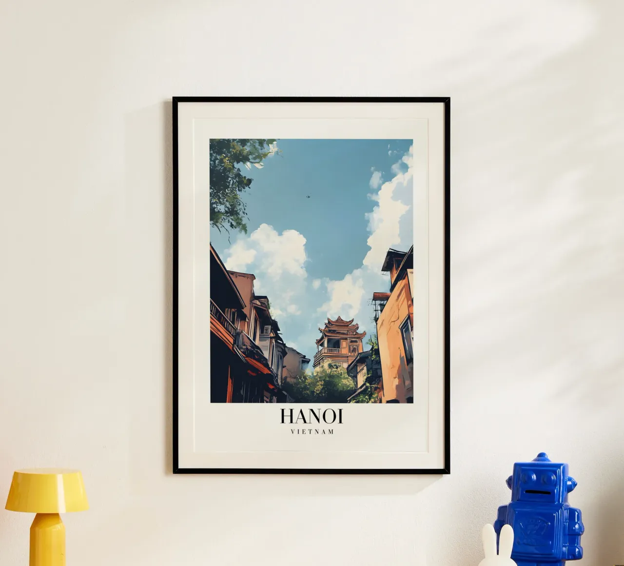 Hanoi Old Quarter Art Print - Vietnamese Charm Poster von homdeco
