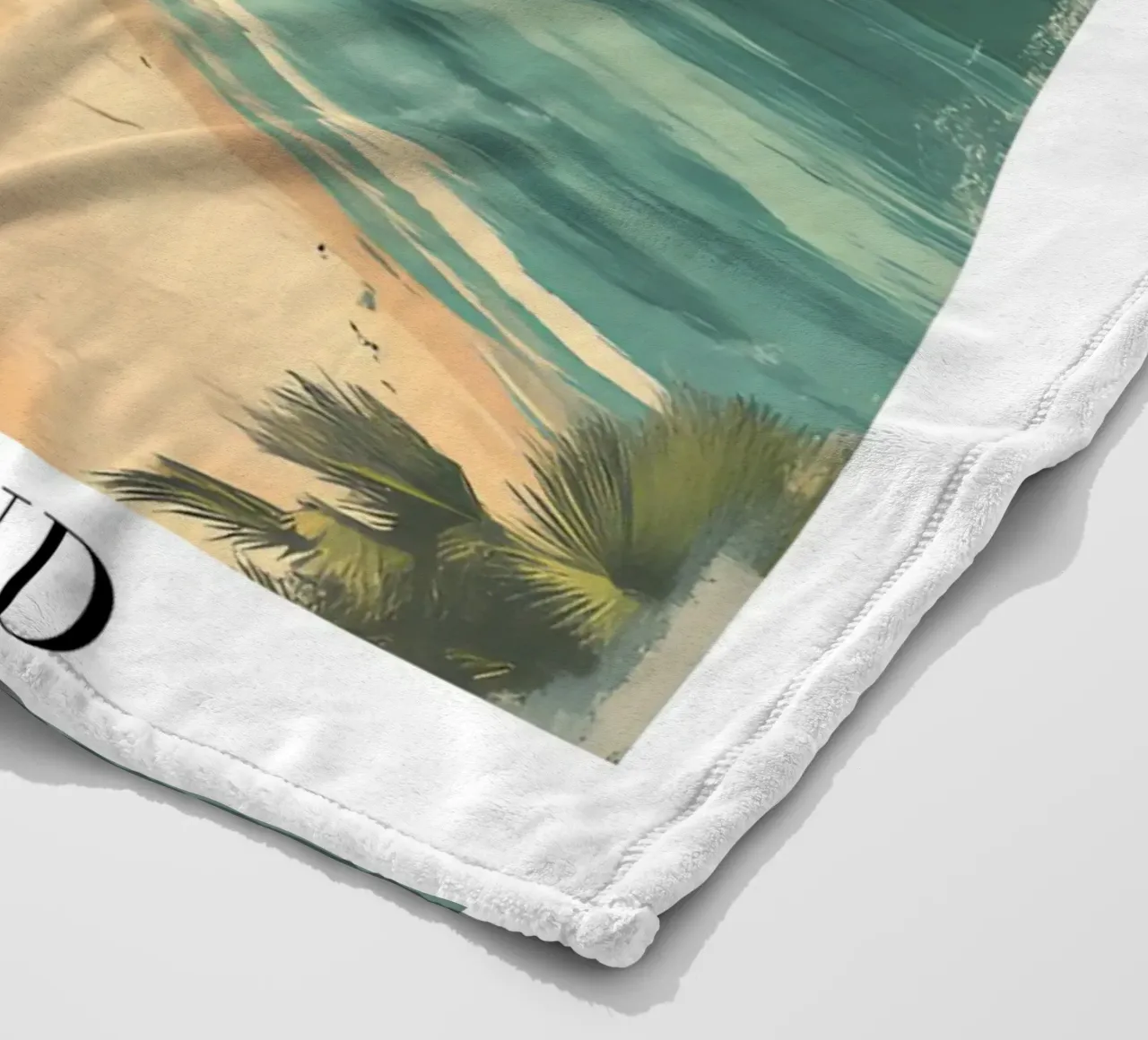 Stampa d'arte sullo skyline di Auckland - Spiaggia e Sky Tower coperta in pile da homdeco