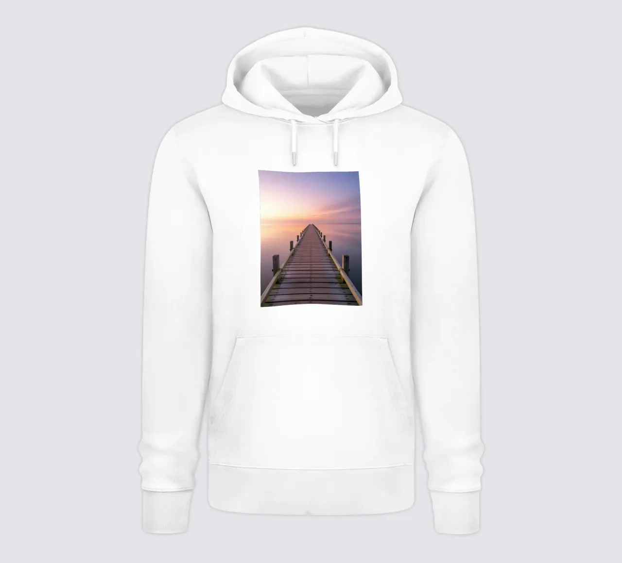 Steg am Meer im Sonnenuntergang hoodie by RB-Digital-Paintings