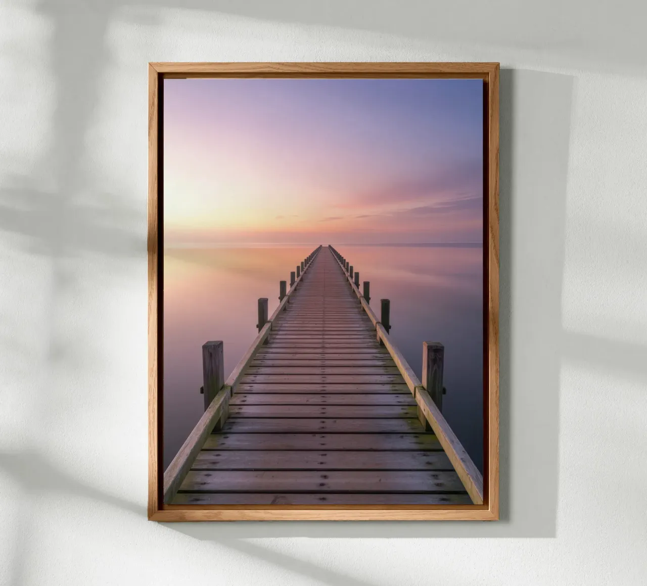Steg am Meer im Sonnenuntergang alu-dibond by RB-Digital-Paintings