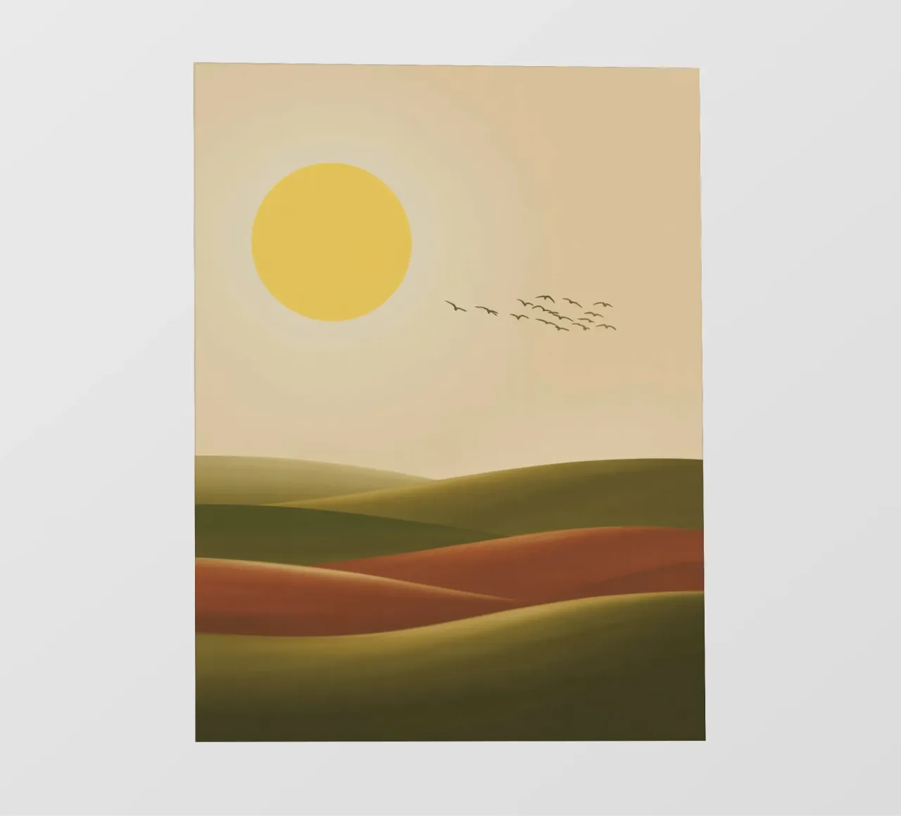 Sole e paesaggio, look natura retrò telo in pvc da RB-Digital-Paintings