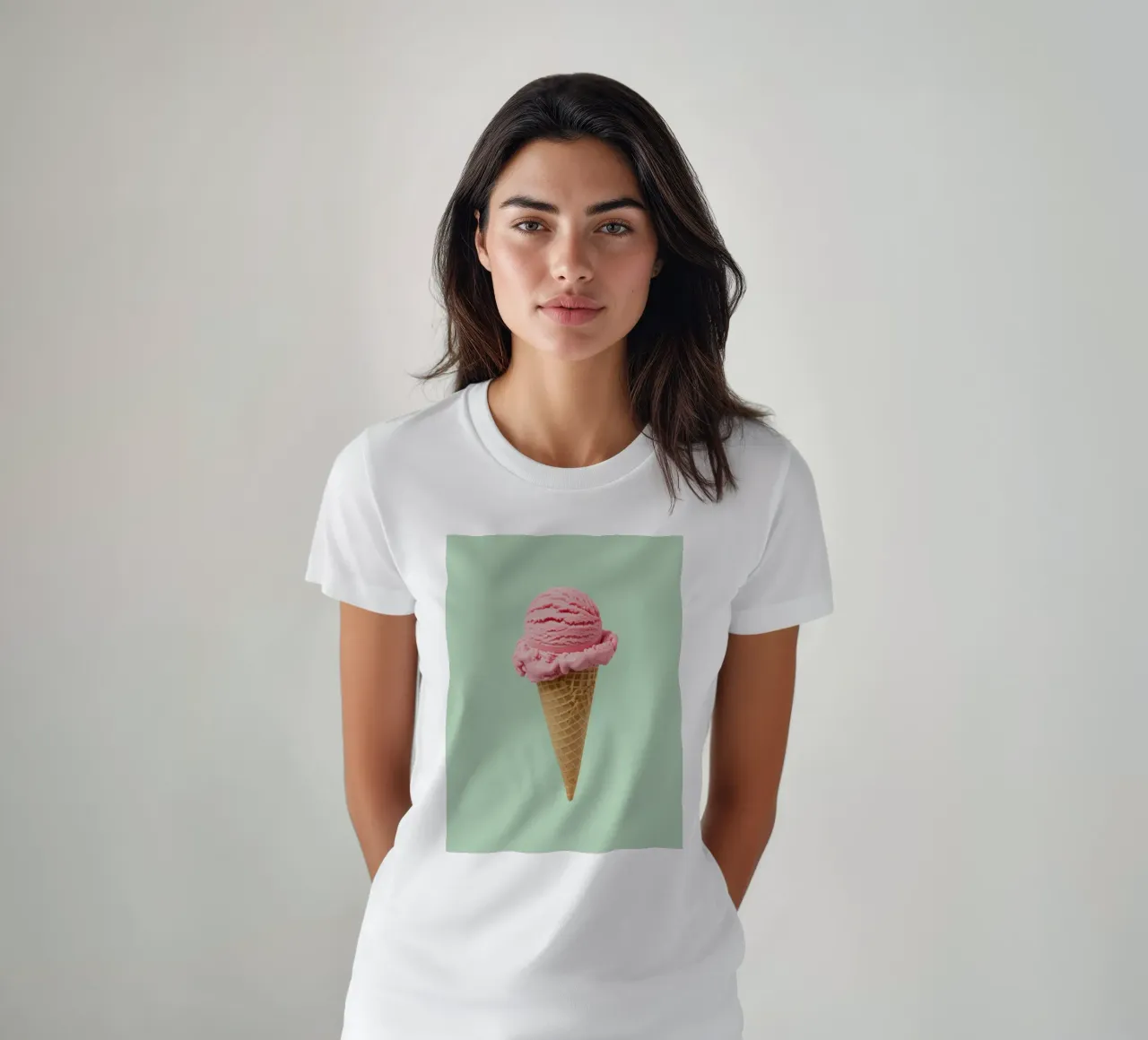 Gelato alla fragola su menta - Pop Art t-shirt da RB-Digital-Paintings