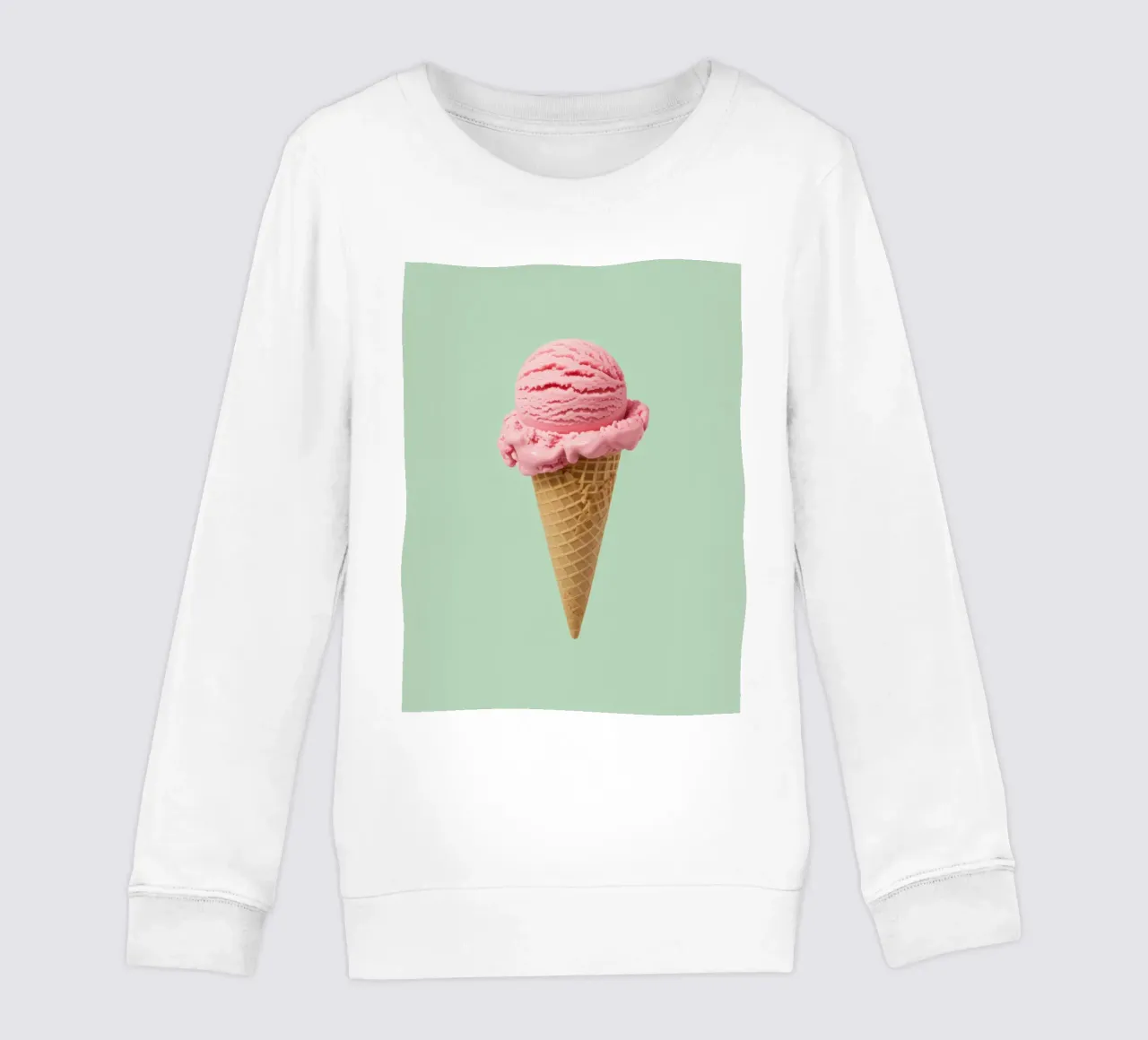 Gelato alla fragola su menta - Pop Art felpa bambino da RB-Digital-Paintings