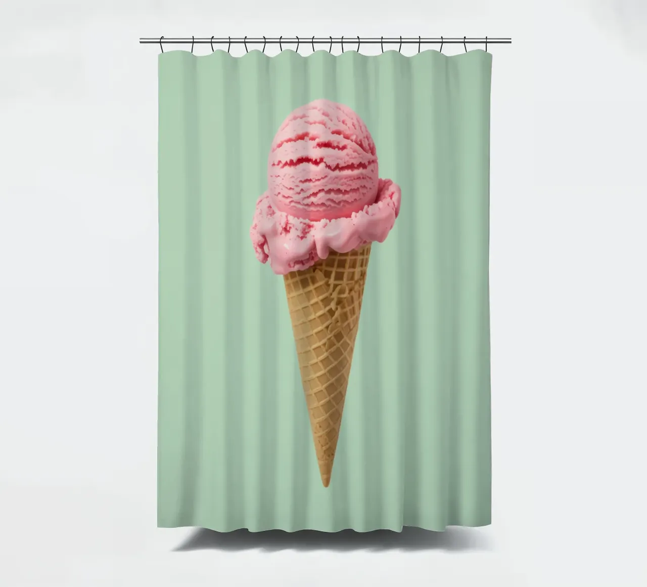 Gelato alla fragola su menta - Pop Art tenda da doccia da RB-Digital-Paintings