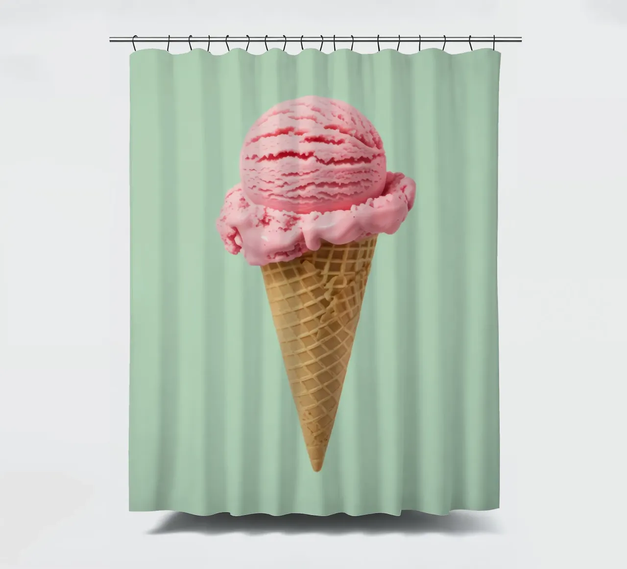Gelato alla fragola su menta - Pop Art tenda da doccia da RB-Digital-Paintings