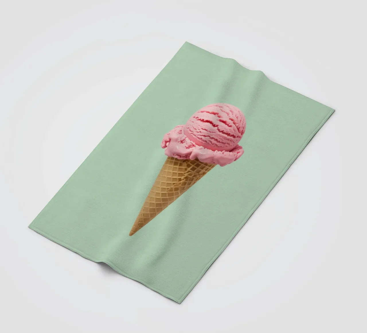 Gelato alla fragola su menta - Pop Art coperta in pile da RB-Digital-Paintings