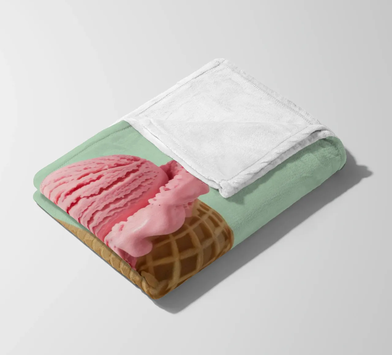 Gelato alla fragola su menta - Pop Art coperta in pile da RB-Digital-Paintings