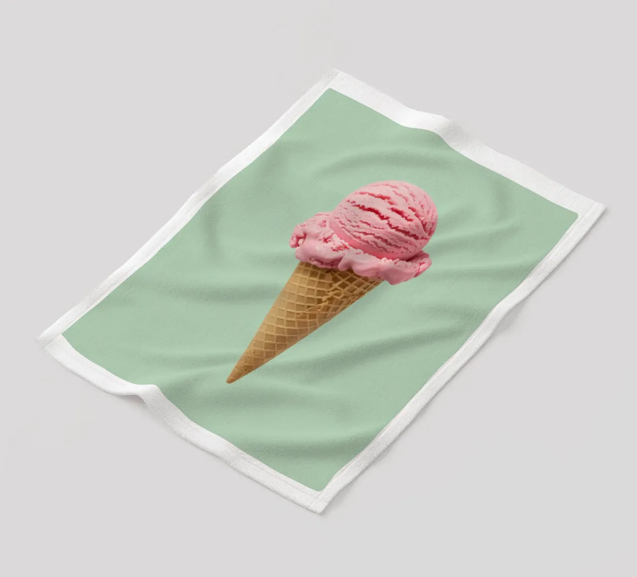 Gelato alla fragola su menta - Pop Art coperta in pile da RB-Digital-Paintings