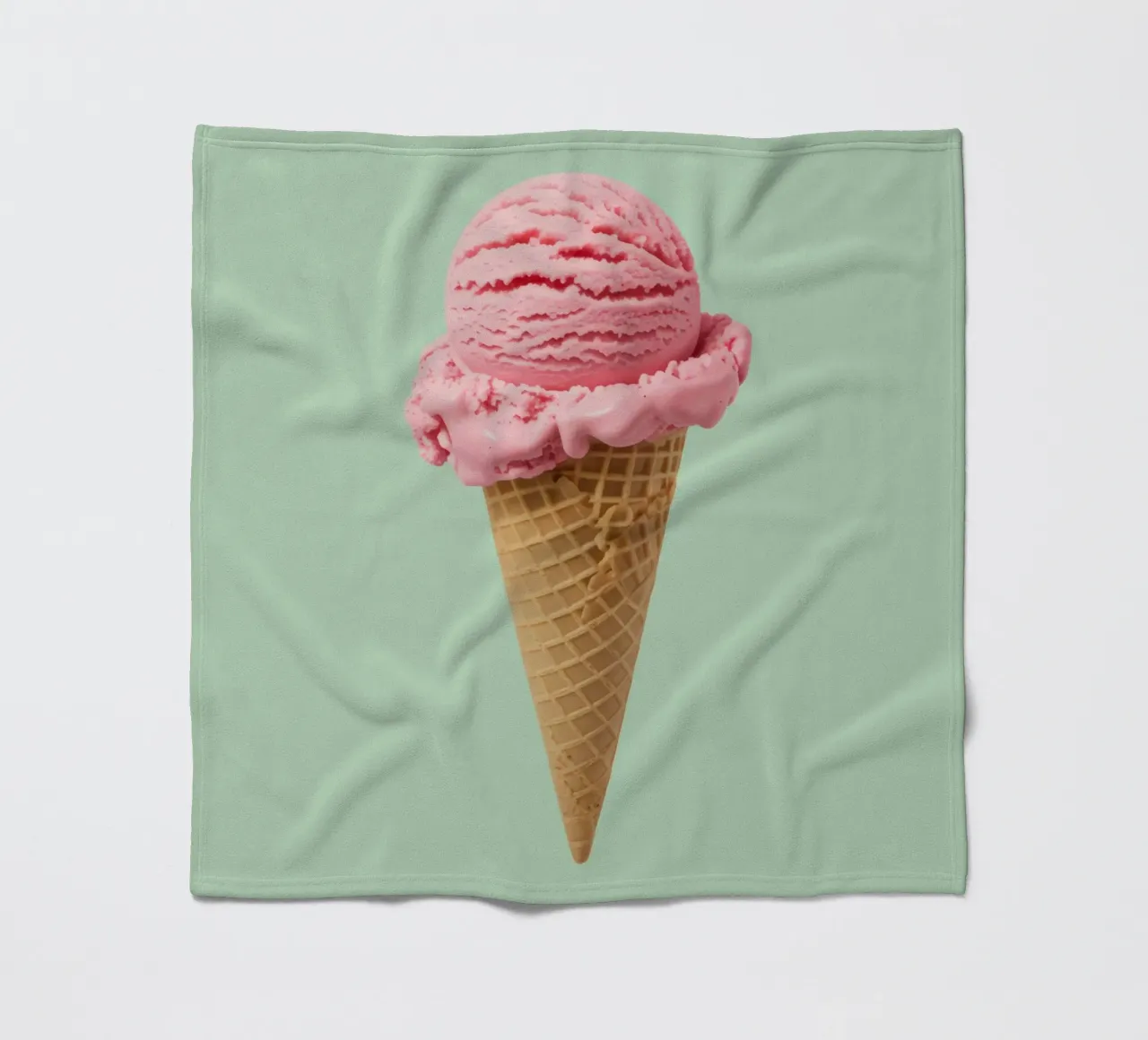 Gelato alla fragola su menta - Pop Art coperta in pile da RB-Digital-Paintings