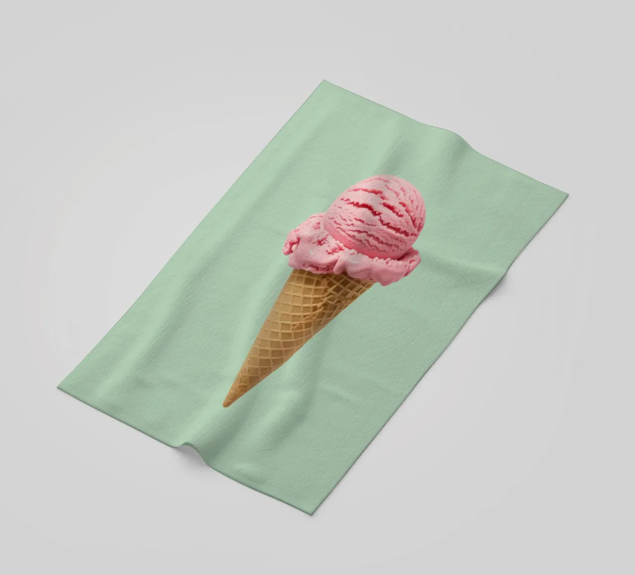 Gelato alla fragola su menta - Pop Art telo mare da RB-Digital-Paintings
