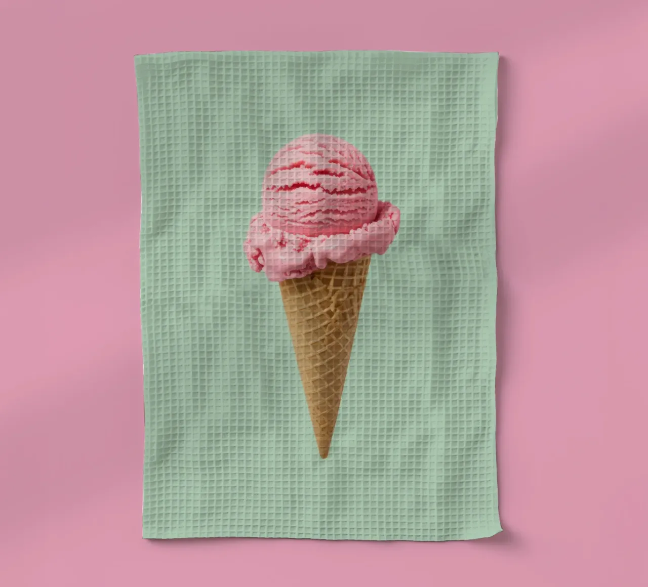 Gelato alla fragola su menta - Pop Art canovaccio da cucina da RB-Digital-Paintings