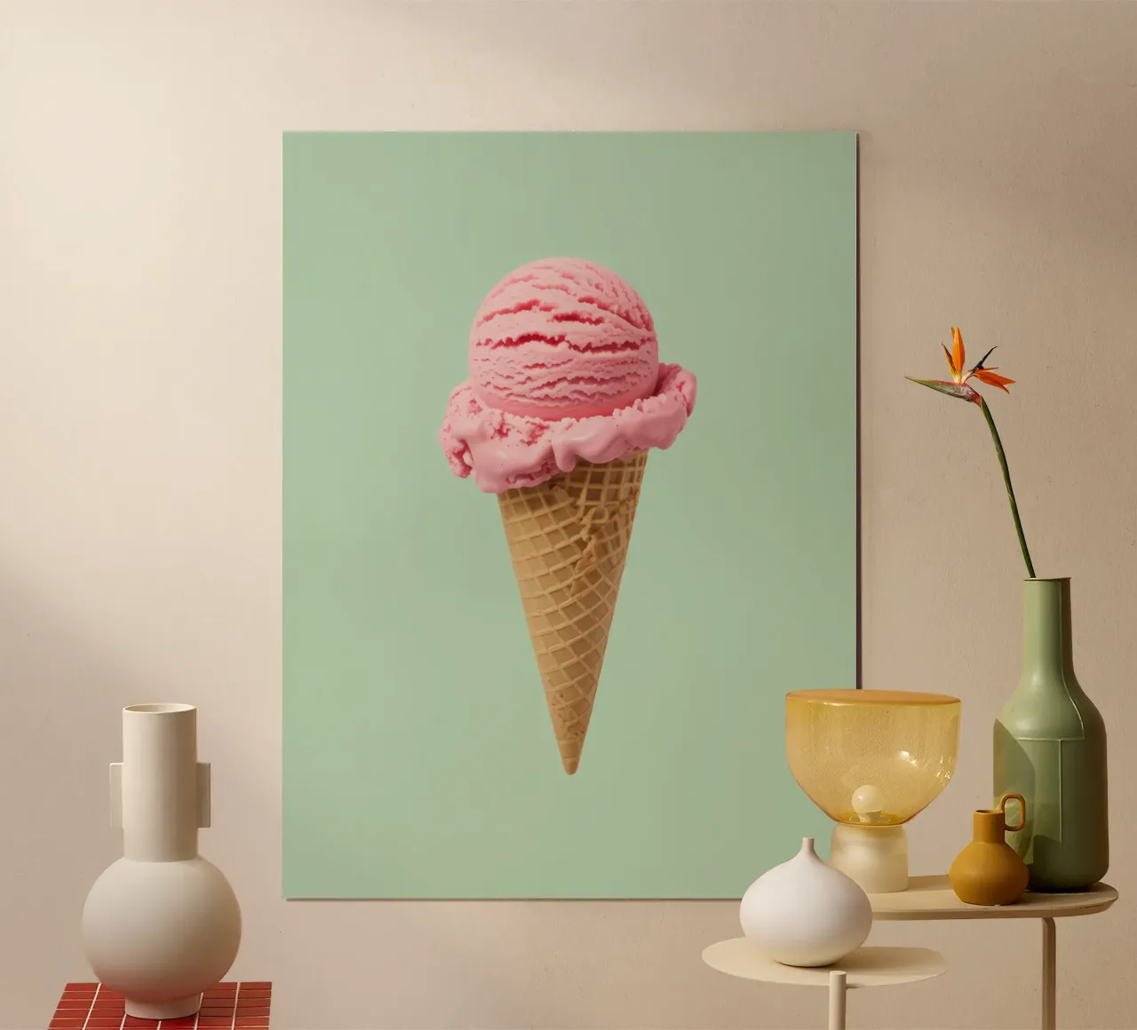 Gelato alla fragola su menta - Pop Art carta hahnemühle da RB-Digital-Paintings