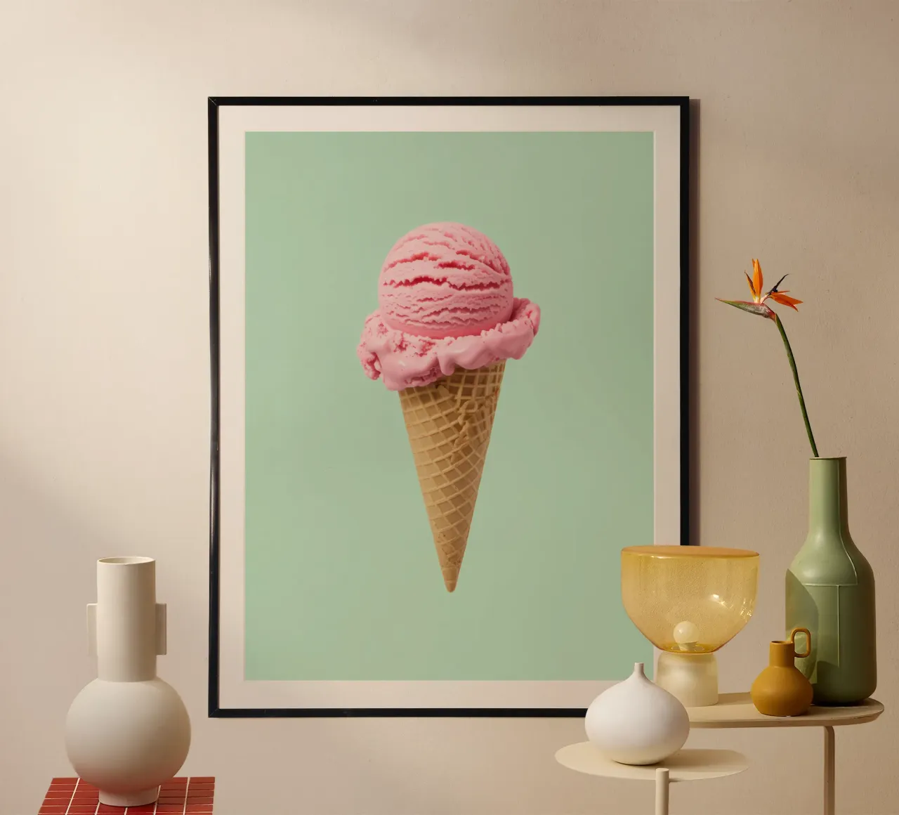 Gelato alla fragola su menta - Pop Art carta hahnemühle da RB-Digital-Paintings